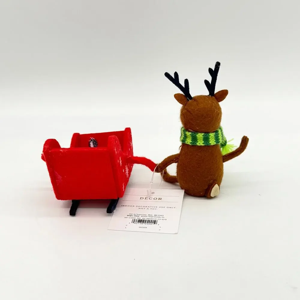 2024 Target Wondershop Duo Reindeer And Red Sleigh Christmas Winter NEW